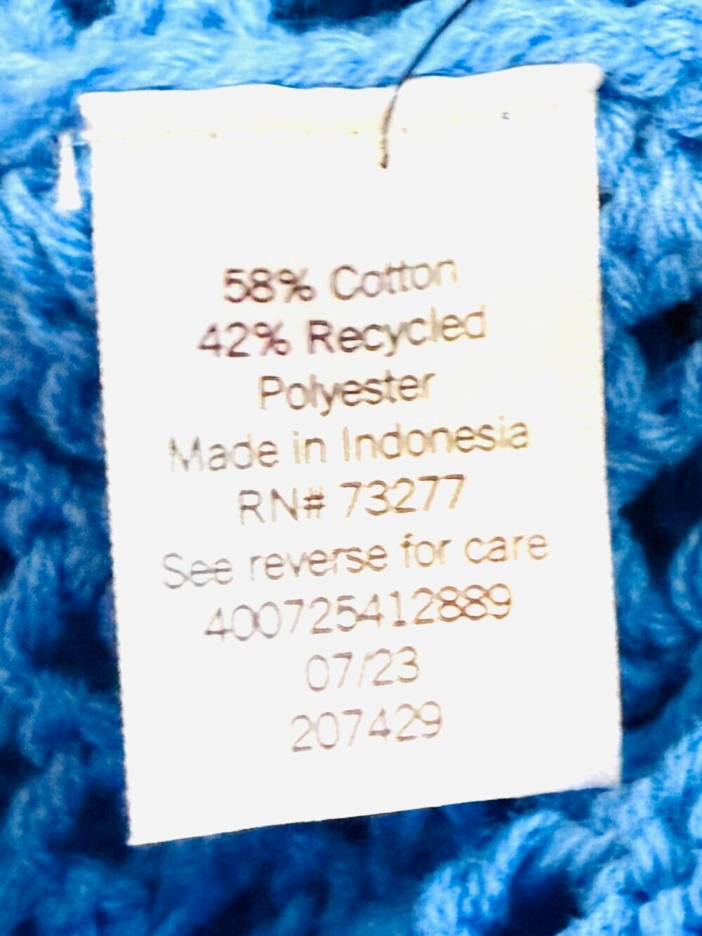 NWT SONOMA Women Long Sleeve Pullover Blue Oversized Knit Sweater Size XXL - Picture 7 of 8